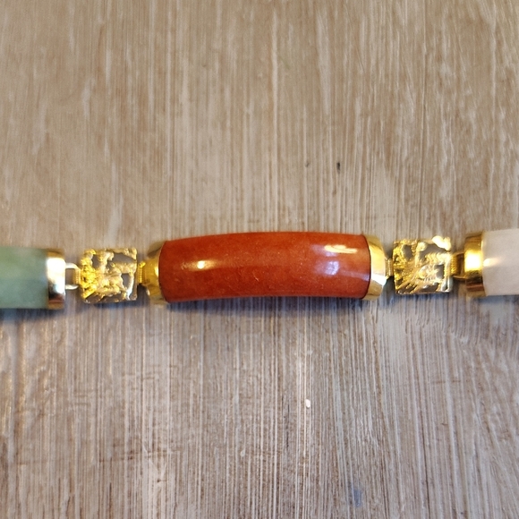 Multicolor Stone Bracelet with Gold Accents - Picture 3 of 11